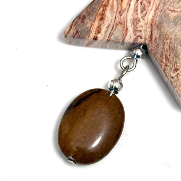 2/$20, Large Earthy Crazy Lace Agate Pendant, Genuine Gemstone Star Pendant - Picture 6 of 13